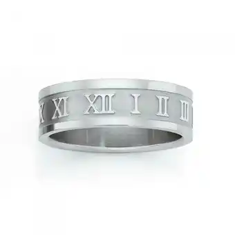 Stainless Steel Roman Numeral Guys Ring