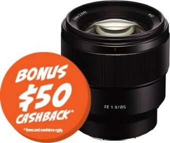 Camera House Sony FF 85mm f1.8 Portrait Lens offer
