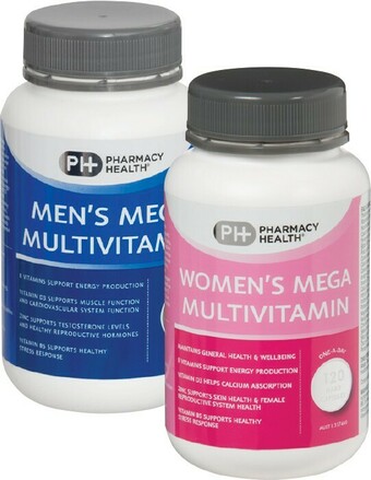 Pharmacy Best Buys Pharmacy Health Men's or Women's Mega Multivitamin 120 Capsules offer