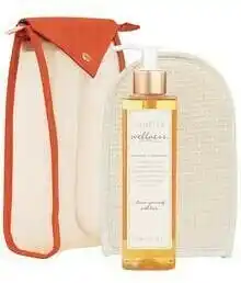 Natio Shining Sun Shower & Bath Gel 275mL & Body Mitt with Cosmetic Bag