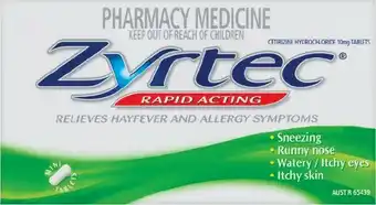 Pharmacist Advice Zyrtec 60 Tablets offer