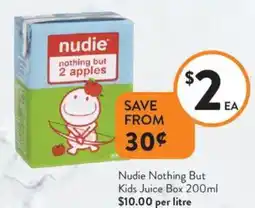 Foodworks Nudie Nothing But Kids Juice Box offer