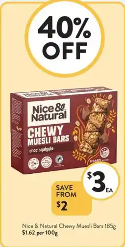 Foodworks Nice & Natural Chewy Muesli Bars offer