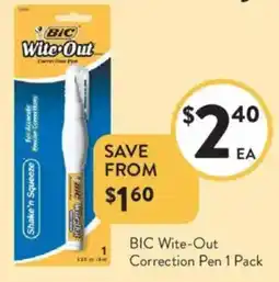 Foodworks BIC Wite-Out Correction Pen offer
