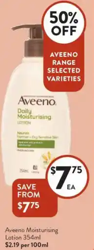 Foodworks Aveeno Moisturising Lotion offer
