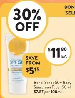 Foodworks Bondi Sands 50+ Body Sunscreen Tube offer