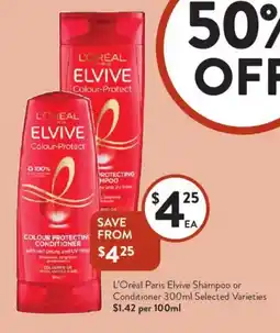 Foodworks L'Oréal Paris Elvive Shampoo or Conditioner offer