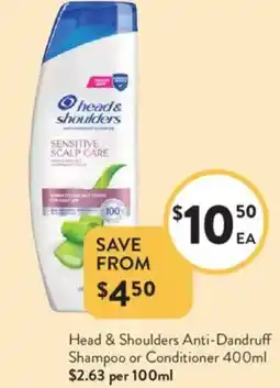 Foodworks Head & Shoulders Anti-Dandruff Shampoo or Conditioner offer