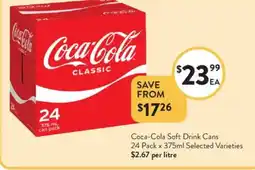 Foodworks Coca-Cola Soft Drink Cans offer