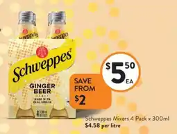 Foodworks Schweppes Mixers offer