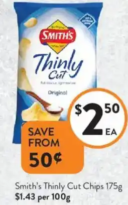 Foodworks Smith's Thinly Cut Chips offer