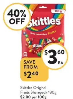 Foodworks Skittles Original Fruits Sharepack offer