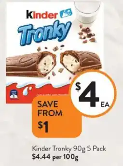 Foodworks Kinder Tronky offer