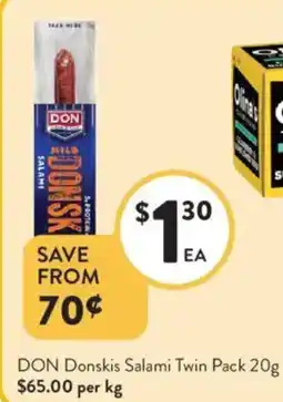 Foodworks DON Donskis Salami Twin Pack offer