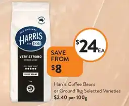 Foodworks Harris Coffee Beans or Ground offer