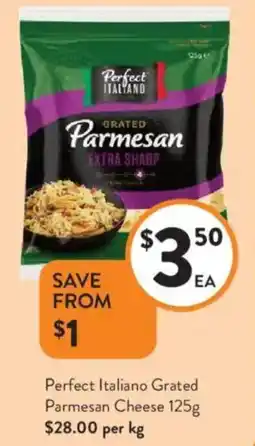 Foodworks Perfect Italiano Grated Parmesan Cheese offer