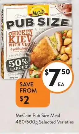 Foodworks McCain Pub Size Meal offer