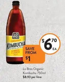 Foodworks Lo Bros Organic Kombucha offer