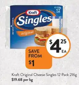 Foodworks Kraft Original Cheese Singles offer