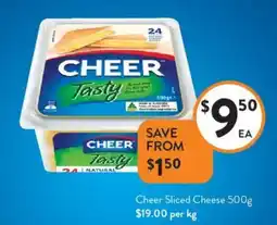 Foodworks Cheer Sliced Cheese offer