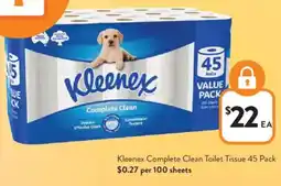 Foodworks Kleenex Complete Clean Toilet Tissue offer