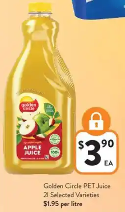 Foodworks Golden Circle PET Juice offer