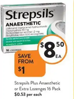Foodworks Strepsils Plus Anaesthetic or Extra Lozenges offer