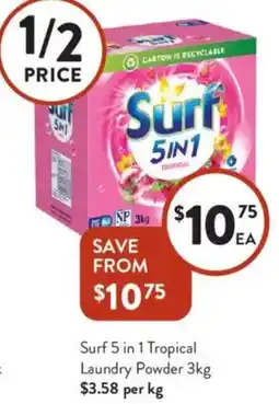 Foodworks Surf 5 in 1 Tropical Laundry Powder offer