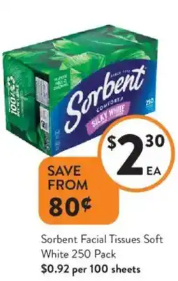 Foodworks Sorbent Facial Tissues Soft White offer