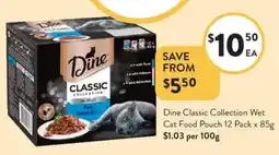 Foodworks Dine Classic Collection Wet Cat Food Pouch offer