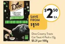 Foodworks Dine Creamy Treats Cat Treat offer