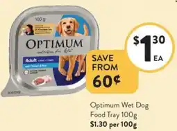 Foodworks Optimum Wet Dog Food Tray offer