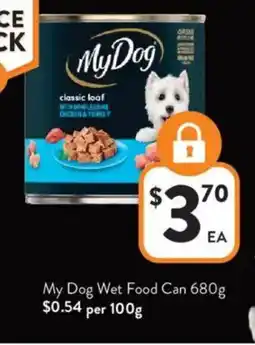 Foodworks My Dog Wet Food Can offer
