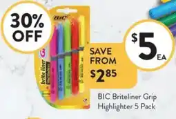 Foodworks BIC Briteliner Grip Highlighter offer