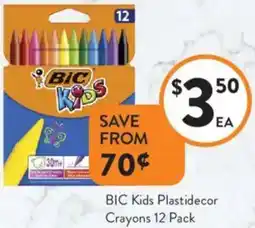 Foodworks BIC Kids Plastidecor Crayons offer