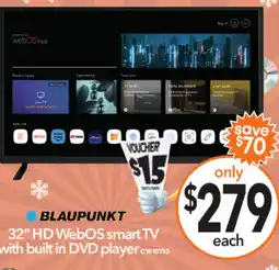 Cheap as Chips 32" HD WebOS smart TV with built in DVD player offer