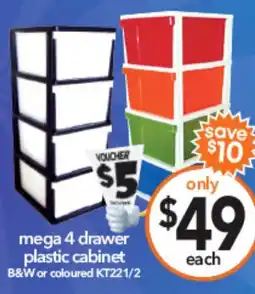 Cheap as Chips mega 4 drawer plastic cabinet offer