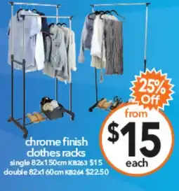 Cheap as Chips chrome finish clothes racks offer