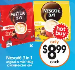 Cheap as Chips Nescafé 3 in 1 original or mild offer