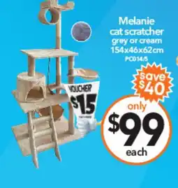 Cheap as Chips Melanie cat scratcher grey or cream offer