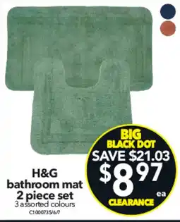 Cheap as Chips H&G bathroom mat 2 piece set offer