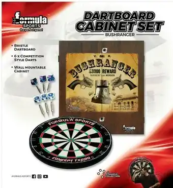 Sportspower Formula Sports Bushranger Dartboard Cabinet Set offer