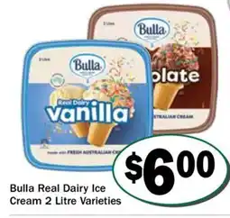 Friendly Grocer Bulla Real Dairy Ice Cream offer