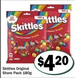 Friendly Grocer Skittles Original Share Pack offer