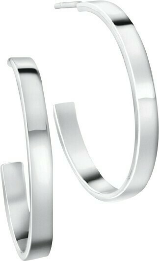 Michael Hill Flat Open Hoop Stud Earrings in Sterling Silver offer
