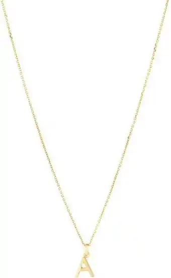 Michael Hill "A" Initial Pendant with Chain in 10ct Yellow Gold offer