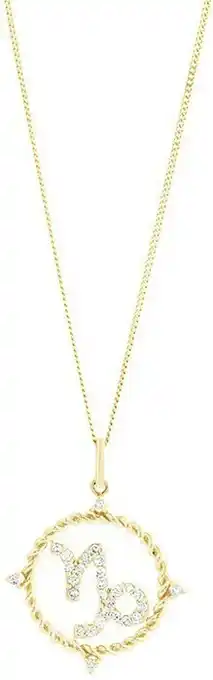 Capricorn Zodiac Pendant with 0.20 Carat TW of Diamonds in 10ct Yellow Gold^