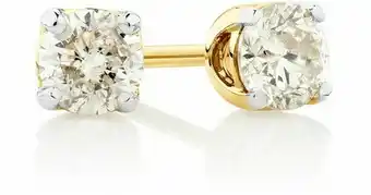 Michael Hill Stud Earrings with 0.30 Carat TW of Diamonds in 10ct Yellow Gold offer