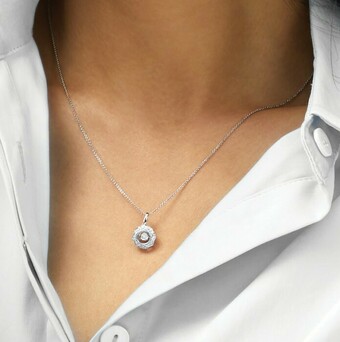Michael Hill Everlight Pendant with 0.20 Carat TW of Diamonds in Sterling Silver offer