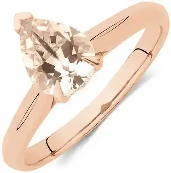Pear Ring with Morganite in 10ct Rose Gold